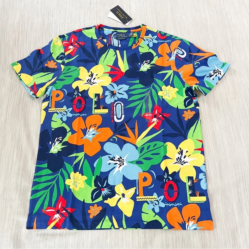 Polo Ralph Lauren Tropical Print Cotton Tee - Picture 6 of 14